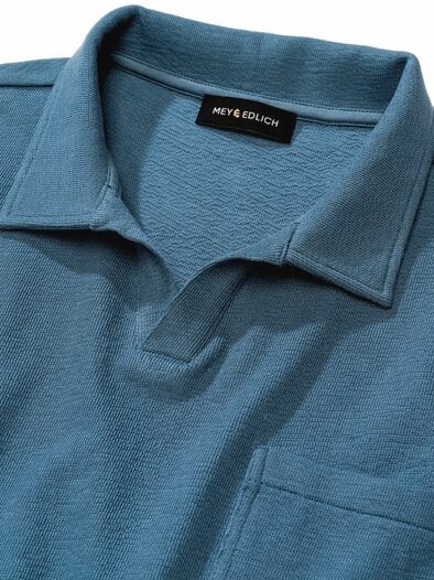 Struktur-Polo stahlblau