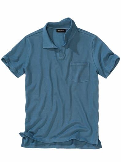 Struktur-Polo stahlblau