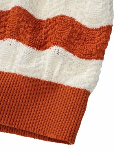 Strickpolo Meret weiß/terracotta