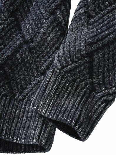 Flechtwerk-Pullover ozeanblau/gischt