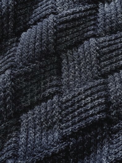 Flechtwerk-Pullover ozeanblau/gischt
