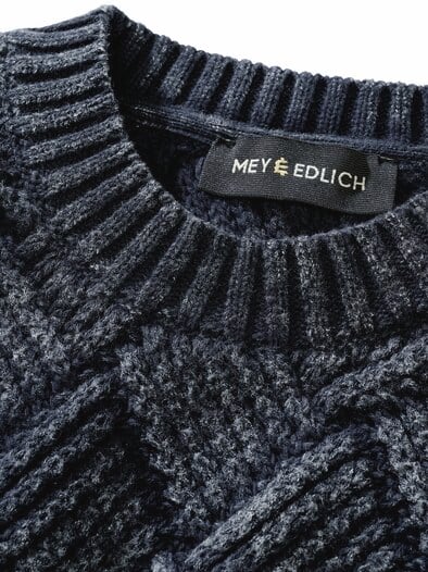 Flechtwerk-Pullover ozeanblau/gischt