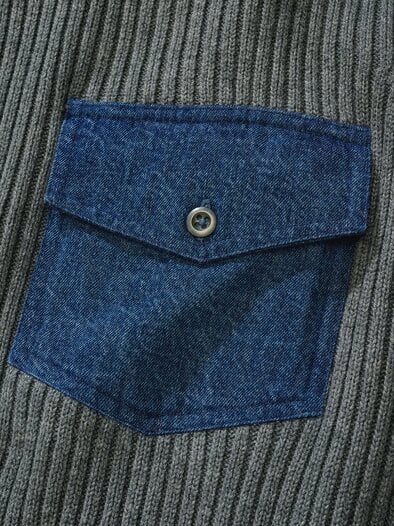 Mit-Jeans-Pullover granit