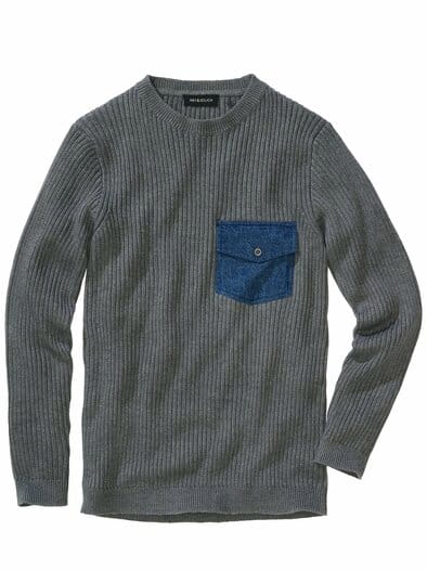 Mit-Jeans-Pullover granit