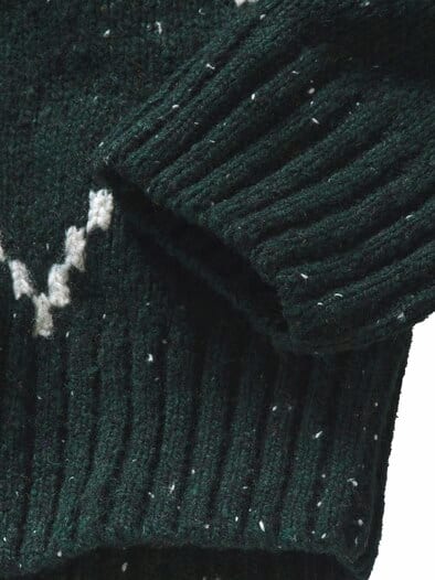 Intarsia-Pullover tannengrün