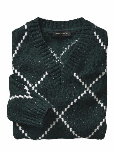 Intarsia-Pullover tannengrün