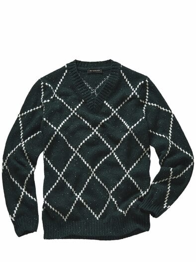 Intarsia-Pullover tannengrün