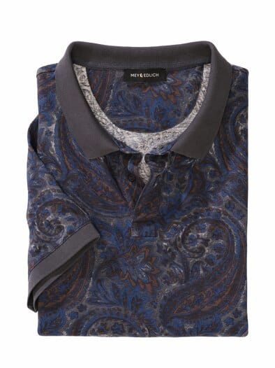 Paisley-Polo grafit/blauquarz