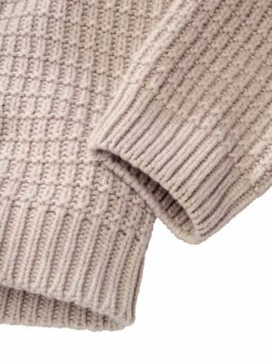 Waffel-Cardigan mandel