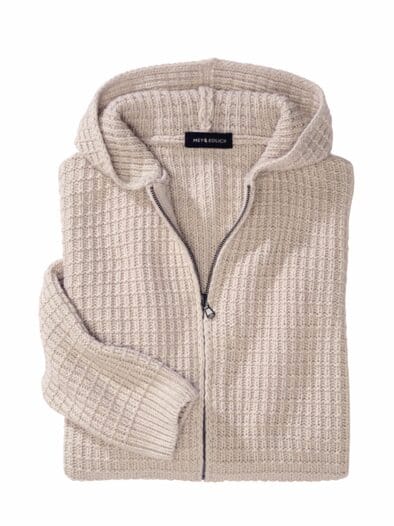 Waffel-Cardigan mandel