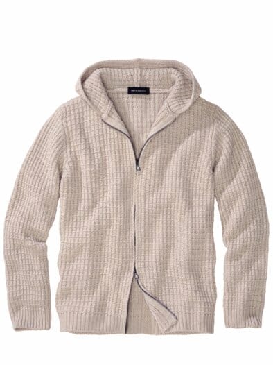 Waffel-Cardigan mandel