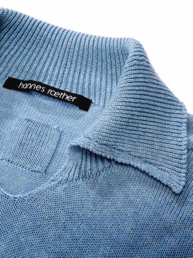 Strickpolo ban15ks sommerblau