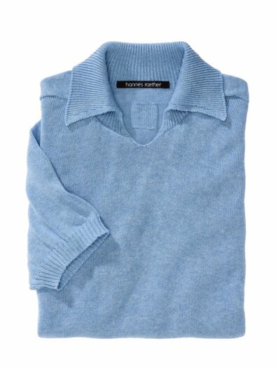 Strickpolo ban15ks sommerblau
