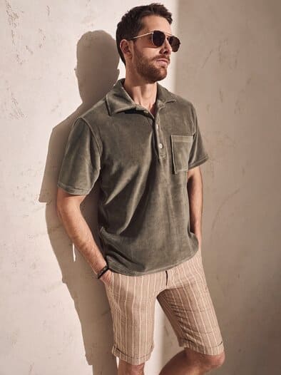 Velours-Polo Girona baumrinde