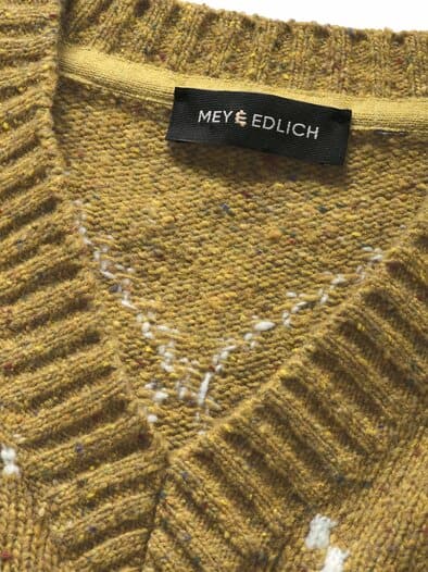 Intarsia-Pullover dijonsenf