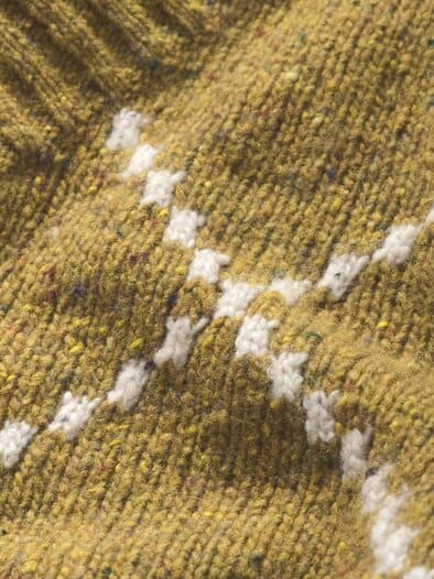 Intarsia-Pullover dijonsenf