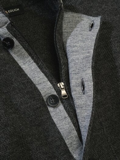 Alpin-urbane Strickjacke asphalt