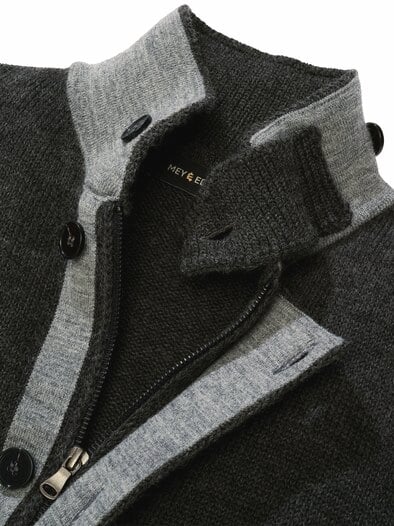 Alpin-urbane Strickjacke asphalt
