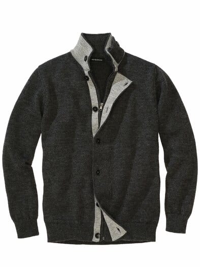 Alpin-urbane Strickjacke asphalt