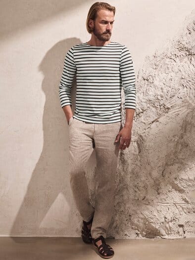 Bretagne-Shirt neige/espresso