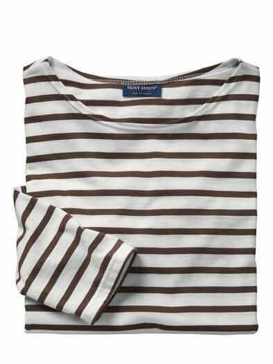 Bretagne-Shirt neige/espresso