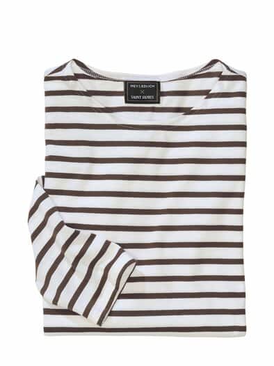 Bretagne-Shirt neige/espresso