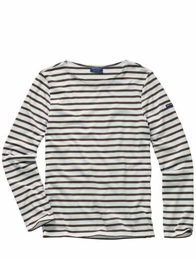 Bretagne-Shirt neige/espresso
