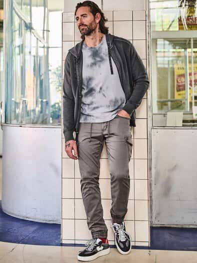 Batik-T-Shirt stahlgrau