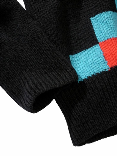 Computerpuzzle-Pullover Tetris schwarz/grau