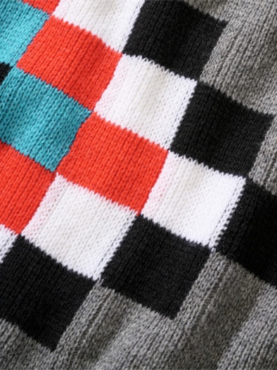Computerpuzzle-Pullover Tetris schwarz/grau