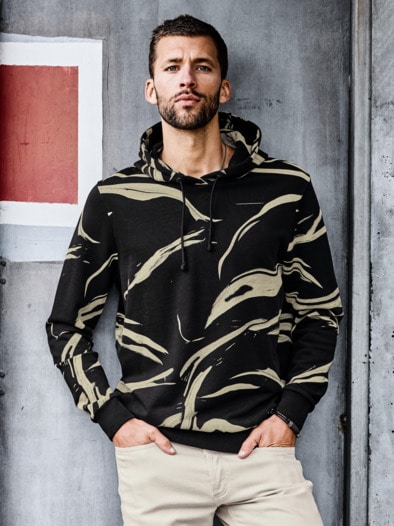 Nacht-und-Nebel-Hoodie schwarz/nebel