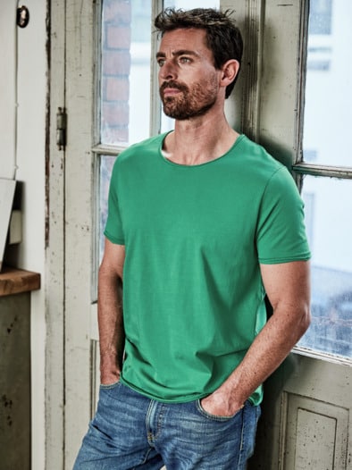 Open-End-Shirt moosgrün