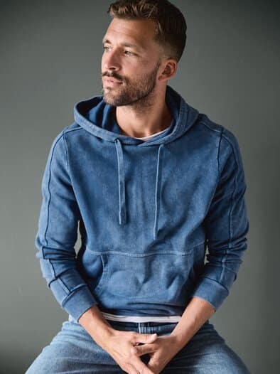 Ecken-Kanten-Denimhoodie denimblau