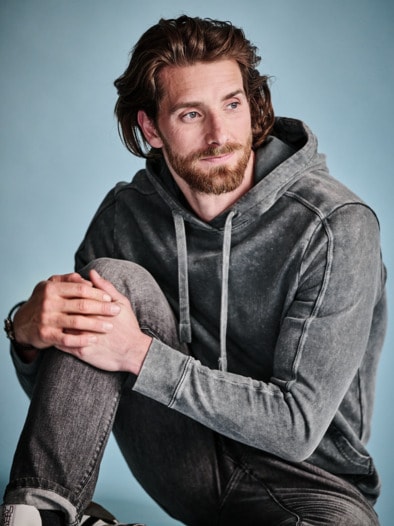 Ecken-Kanten-Denimhoodie used grey