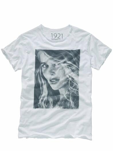 T-Shirt Claudia Schiffer starweiß