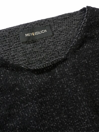 Bilateraler Kaschmirpullover tiefschwarz