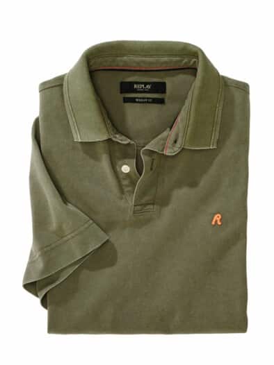 Marble-Dyed-Polo olive