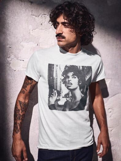 T-Shirt Linda Evangelista kreideweiß