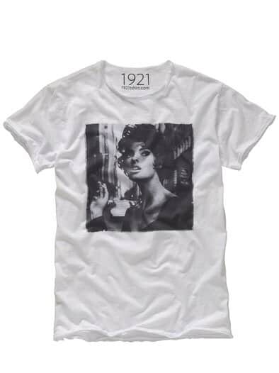 T-Shirt Linda Evangelista kreideweiß