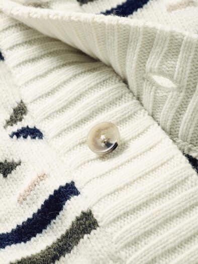 Strickjacke Sion naturweiß/navy