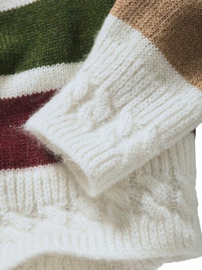 Damen-Pullover Andorre naturweiß-gestreift