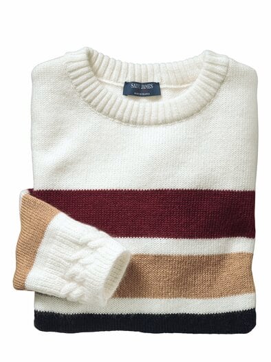 Damen-Pullover Andorre naturweiß-gestreift