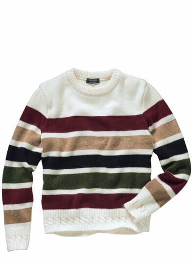 Damen-Pullover Andorre naturweiß-gestreift