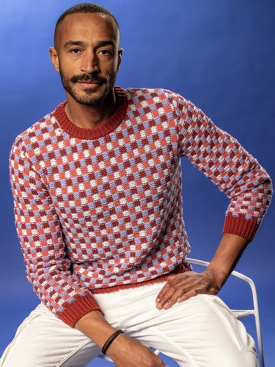 Provence-Pullover bordeaux-macaron
