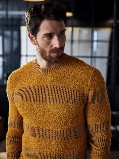 Keine-Konventionen-Pullover senf