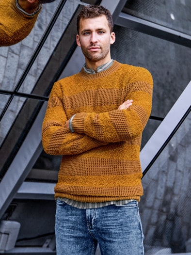 Keine-Konventionen-Pullover senf