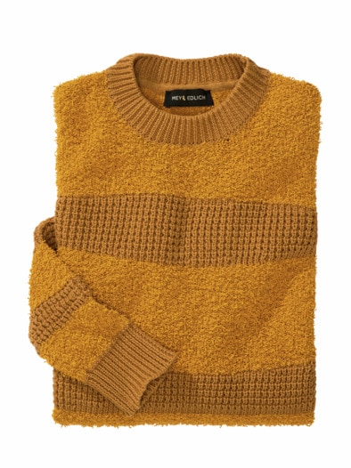 Keine-Konventionen-Pullover senf