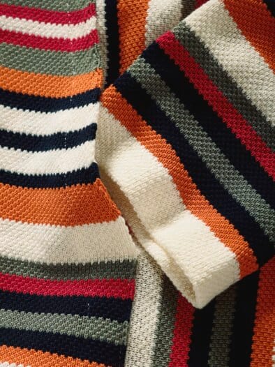 Collab-Strickhoodie Garcia vanille-gestreift