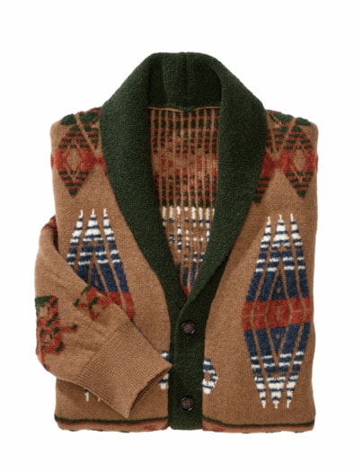 Strickjacke Clady toffee/smaragd