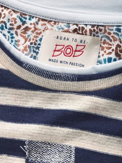 Strickshirt Falls navy/sand